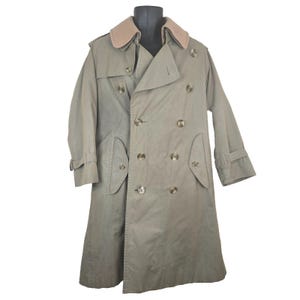Burberrys Vintage Kensington Belted Trench Coat Womens 10 Khaki Nova Wool Lined