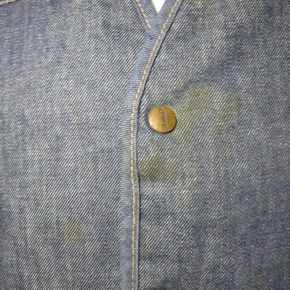 Vtg Sears Roebucks XL Denim Jean Sherpa Lined Ves… - image 3