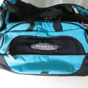 B.U.M Bum Equipment Türkis Nylon Sporttasche Reisetasche Handgepäck Vintage 90er Jahre