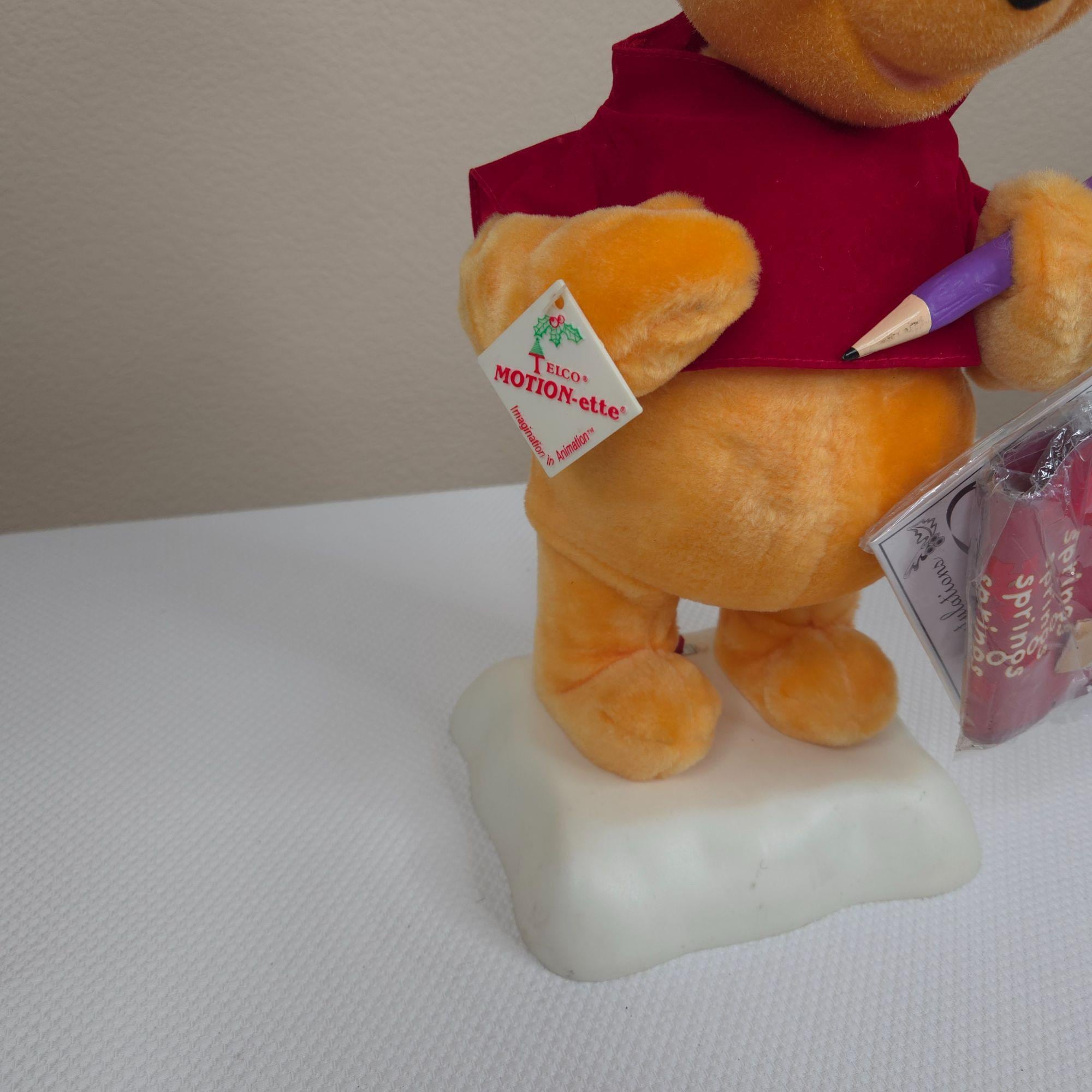 Vintage 90s Winnie the Pooh Christmas Motion-ette Figurine Pencil