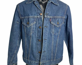 Vintage Levis Red Tab Trucker Jean Jacket 36 Med Wash Denim Made in USA