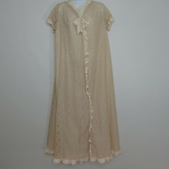 Vintage 50s Blush Pink Taffeta Lace Overlay Dress… - image 2