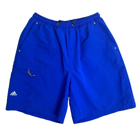 Vintage Y2K Adidas Athletic Shorts L Blue Drawstr… - image 1