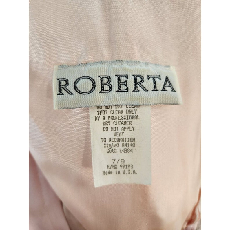 Vintage 80s Roberta Pink Champagne Beaded Formal Prom Sleeveless Dress ...