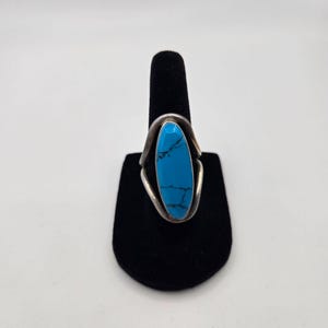 Vintage Sterling Silver 925 Turquoise Statement Ring Size 7