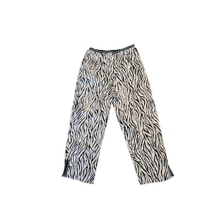Vintage 90s Nancy Bolen Zebra Print Pants Size 4 Cropped