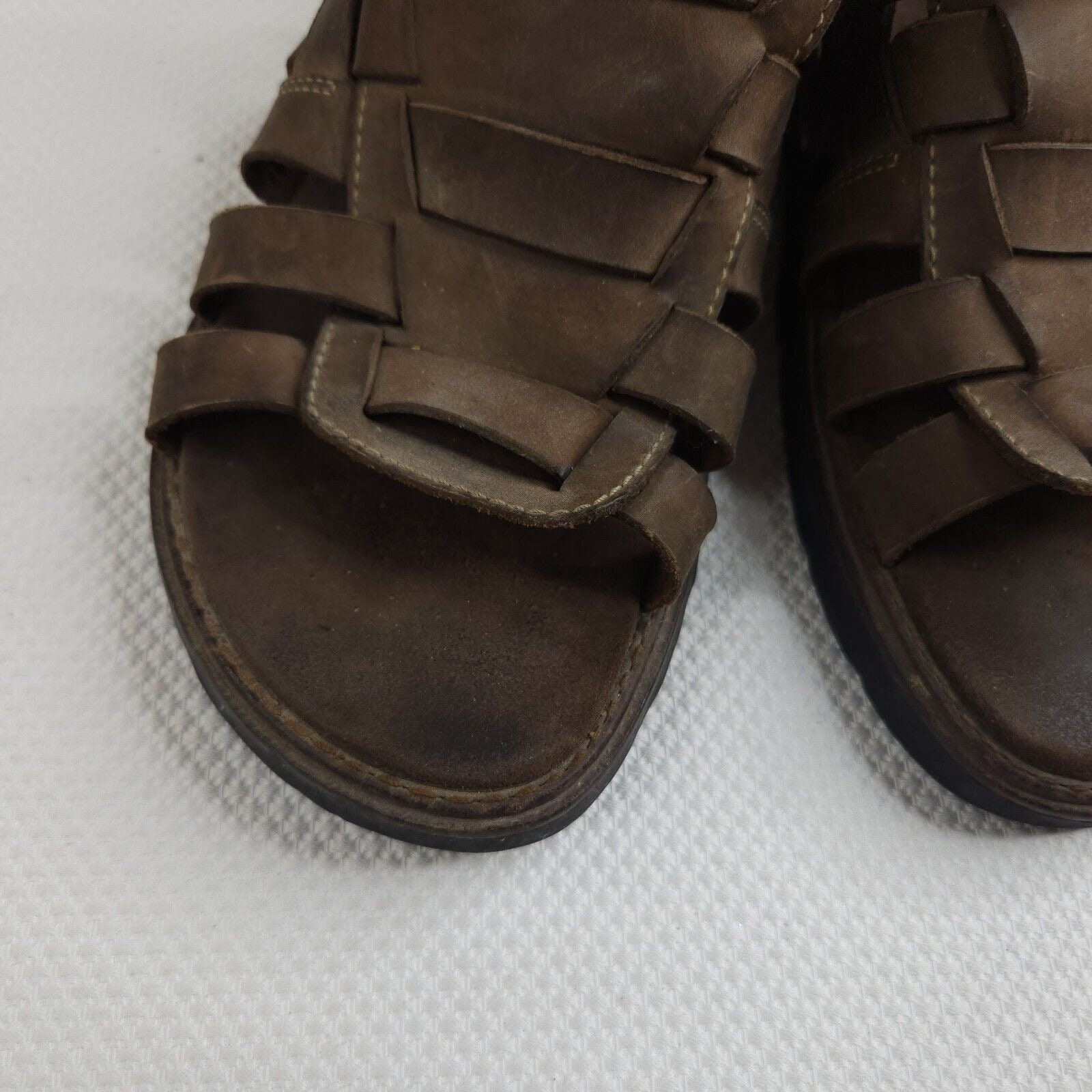 Vintage 90s Grunge Mens 12 Sandals Brown Fishman Simple 