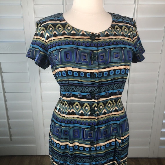 Vtg 80's J Stevens Carol Escritor Sheath Dress 16… - image 1