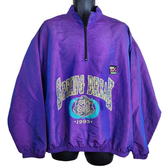 Vintage 90s Surf Style Purple Windbreaker Jacket Daytona Beach