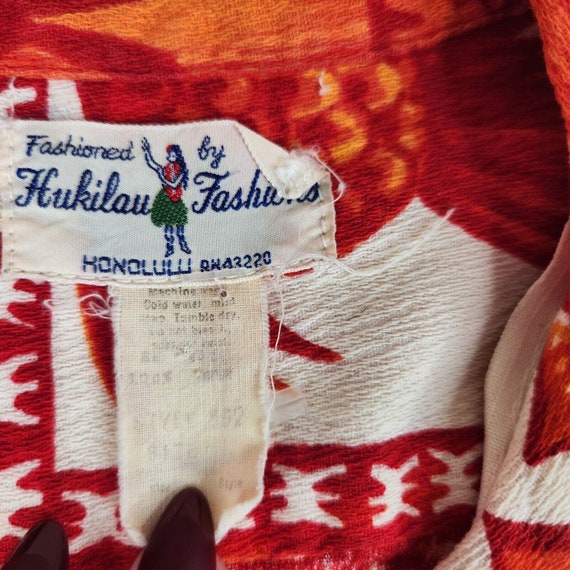 Vintage 70s Hukilau Fashions Hawaiian Shirt Mens … - image 5