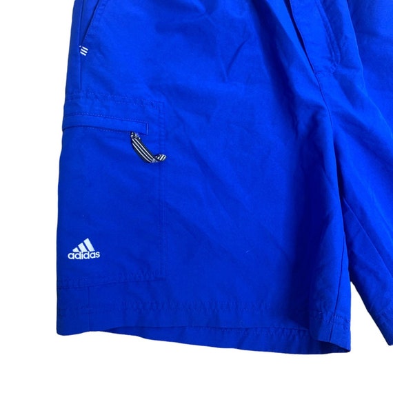 Vintage Y2K Adidas Athletic Shorts L Blue Drawstr… - image 3