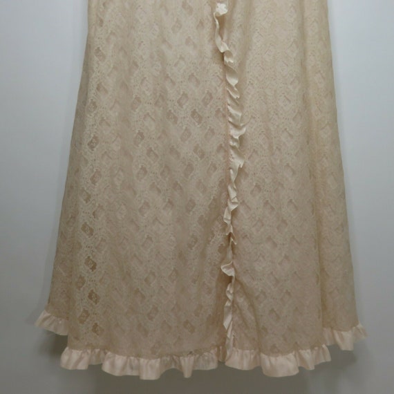 Vintage 50s Blush Pink Taffeta Lace Overlay Dress… - image 6