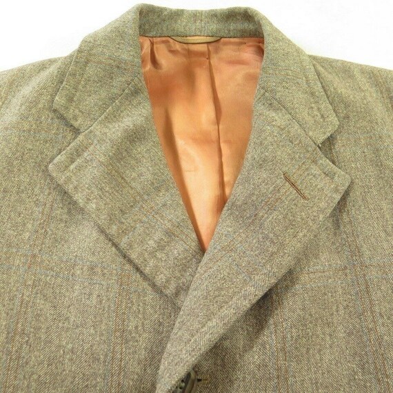 Vintage 50s Desmonds Wool Overcoat M Brown Button… - image 8