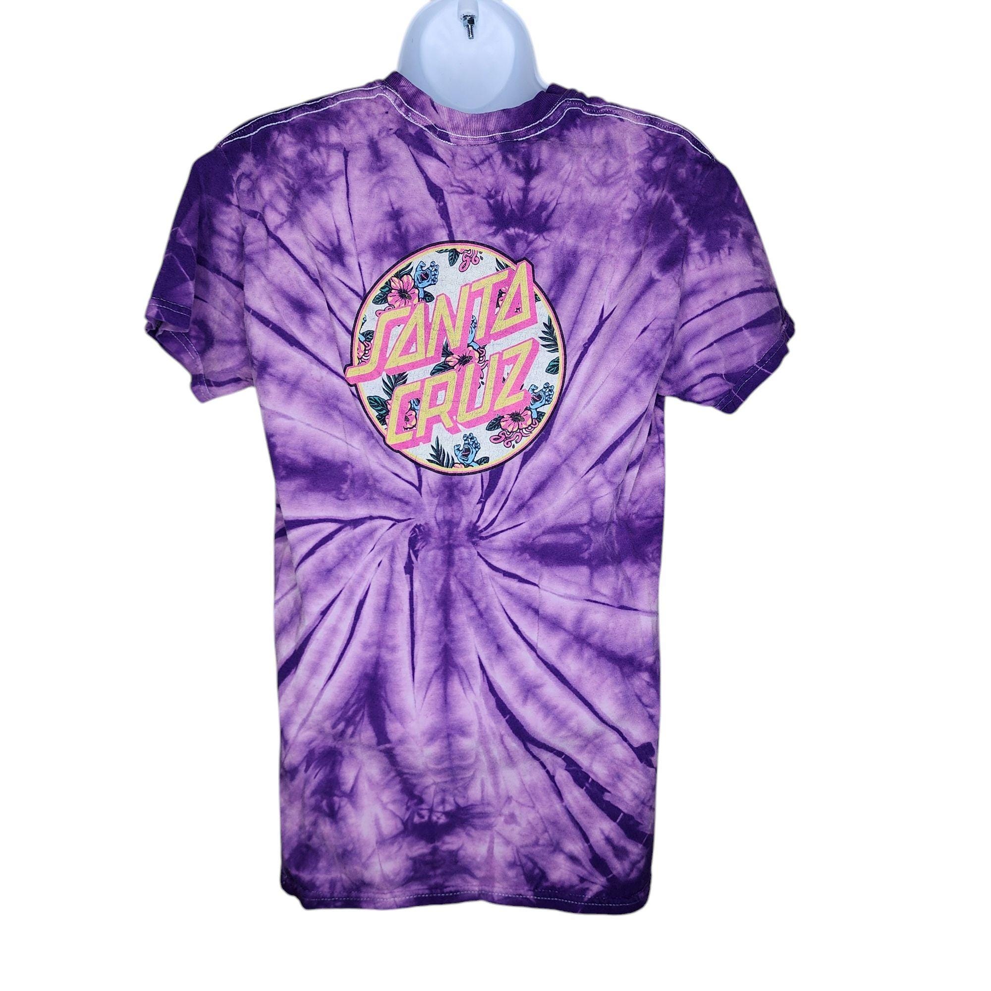 Maglietta vintage Y2K Santa Cruz viola Tie Dye Skate Surf T-shirt