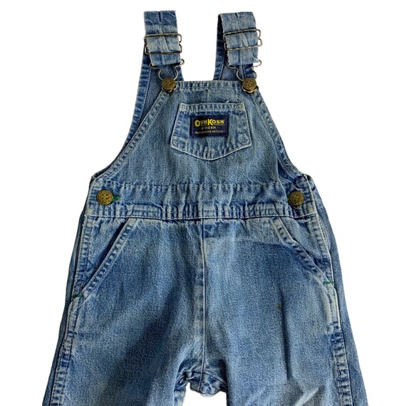 Vintage OshKosh B Gosh Infant Overalls 24m Denim … - image 2