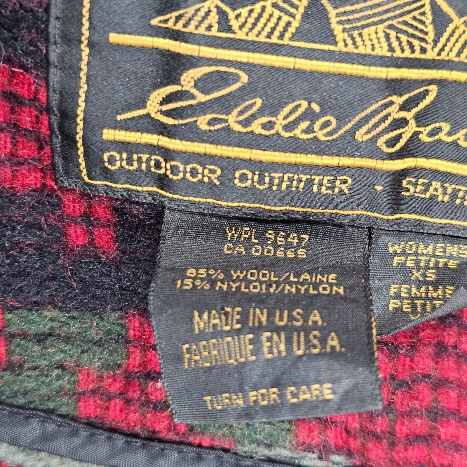 Vintage 80s Eddie Bauer Jacket Coat Womens Size XS Red Wool Aztec