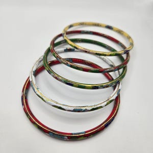 Vintage Enamel Cloissonne Bangle Bracelet Lot of 5 Asian Floral