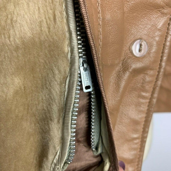 Vintage 70s Soft Leather Jacket S Brown Pockets R… - image 7