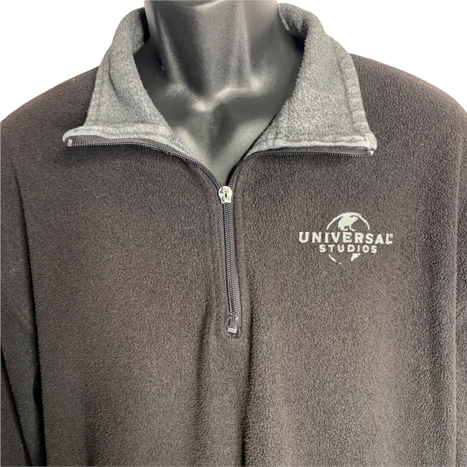 80s universaloverall usa製 Vintage Universal Studios Pullover Sweater L Black Fleece Quarter