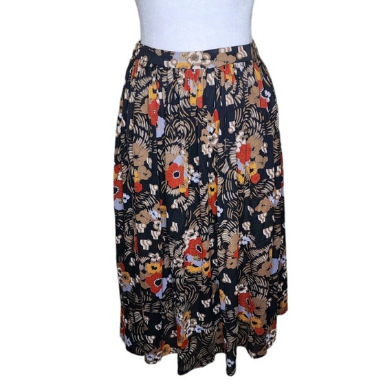 Vintage 70s Midi Full Skirt Womens Size Small Bro… - image 1