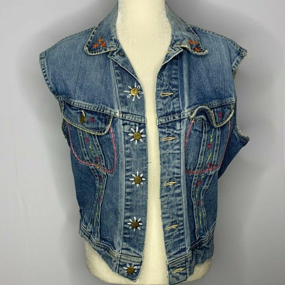 Vintage 50s Lee 101-J Denim Vest L Med Wash Hand E