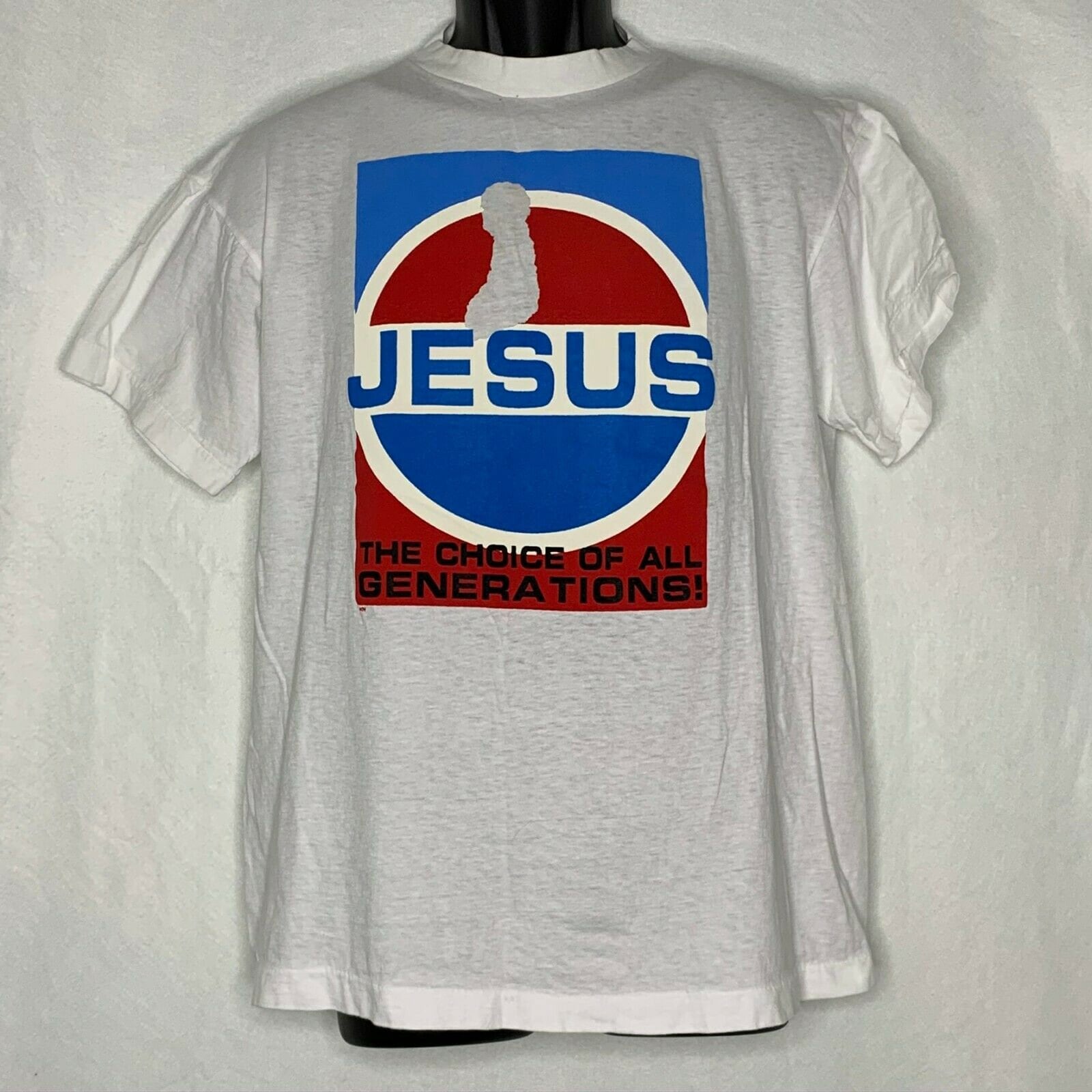 Vintage 90s Jesus T Shirt L Single Stitch Pepsi Parody Etsy