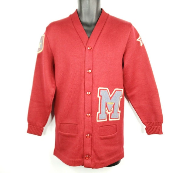 Vintage 40s Varsity Wool Letterman Sweater Small … - image 1