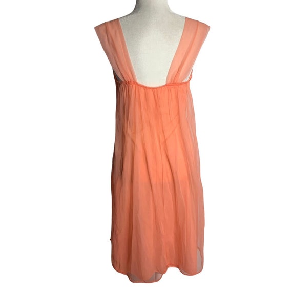 Vintage 60s Nylon Chiffon Nightgown Lingerie S Pe… - image 4