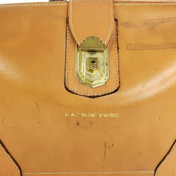 Vtg 60s Distressed Saddle Leather Boho Messenger … - image 3