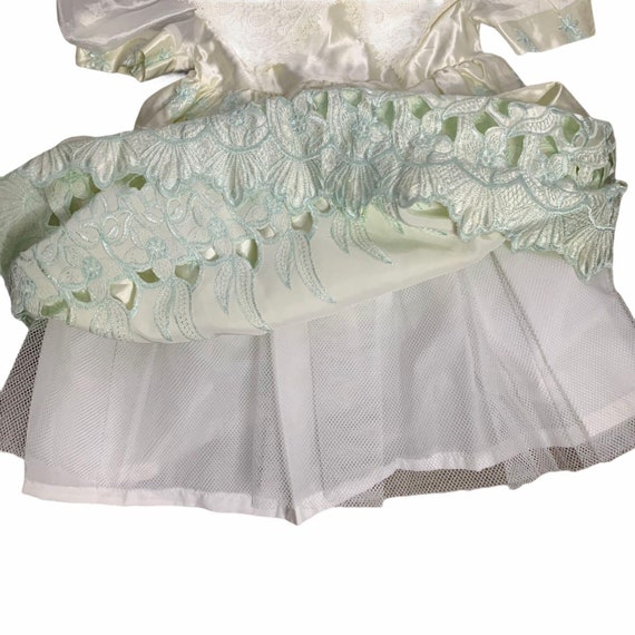 Infant Formal Baptism Gown 12m Ivory Cutout Lace … - image 4