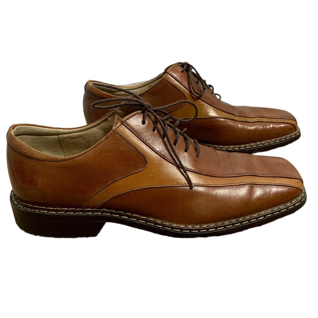 Vintage 90s Stacy Adams Leather Two Tone Shoes 11M Brown