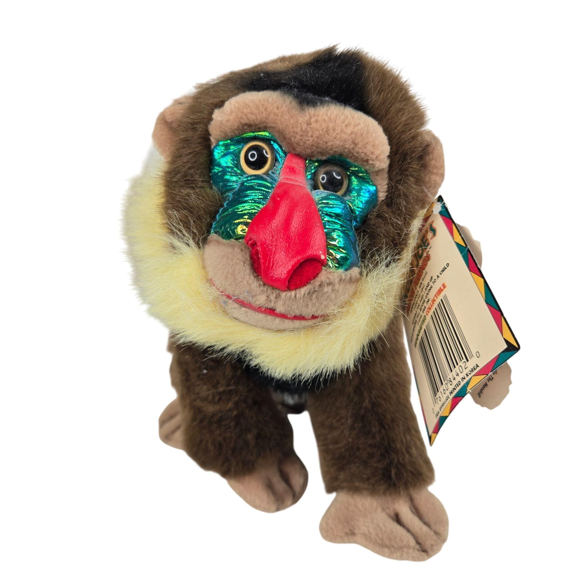 Vintage 90s Merlin the Mandrill Plush Jungle Joes Safari Friends