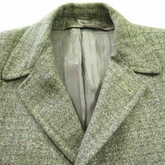 Vintage 50s Dundee Wool Over Coat 44 Gray Nubby F… - image 6