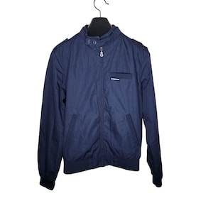 Vintage 80s Butwin Navy Blue Cafe Racer Jacket Men's 3XL