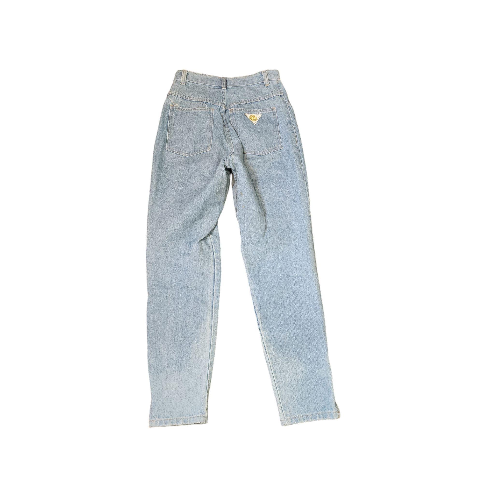 Vintage 80s Zip Ankle Light Wash Jeans Women Size 3 Blue High