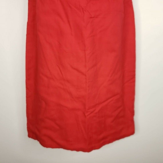 Vintage 60s Asian Inspired Red Sleeveless Sheath … - image 3