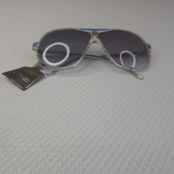VINTAGE 70s Mens Double Bridged Sunglasses Blue S… - image 6