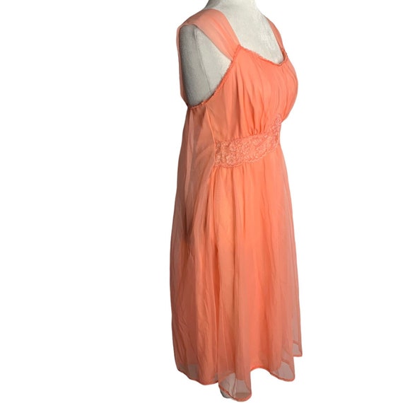 Vintage 60s Nylon Chiffon Nightgown Lingerie S Pe… - image 5