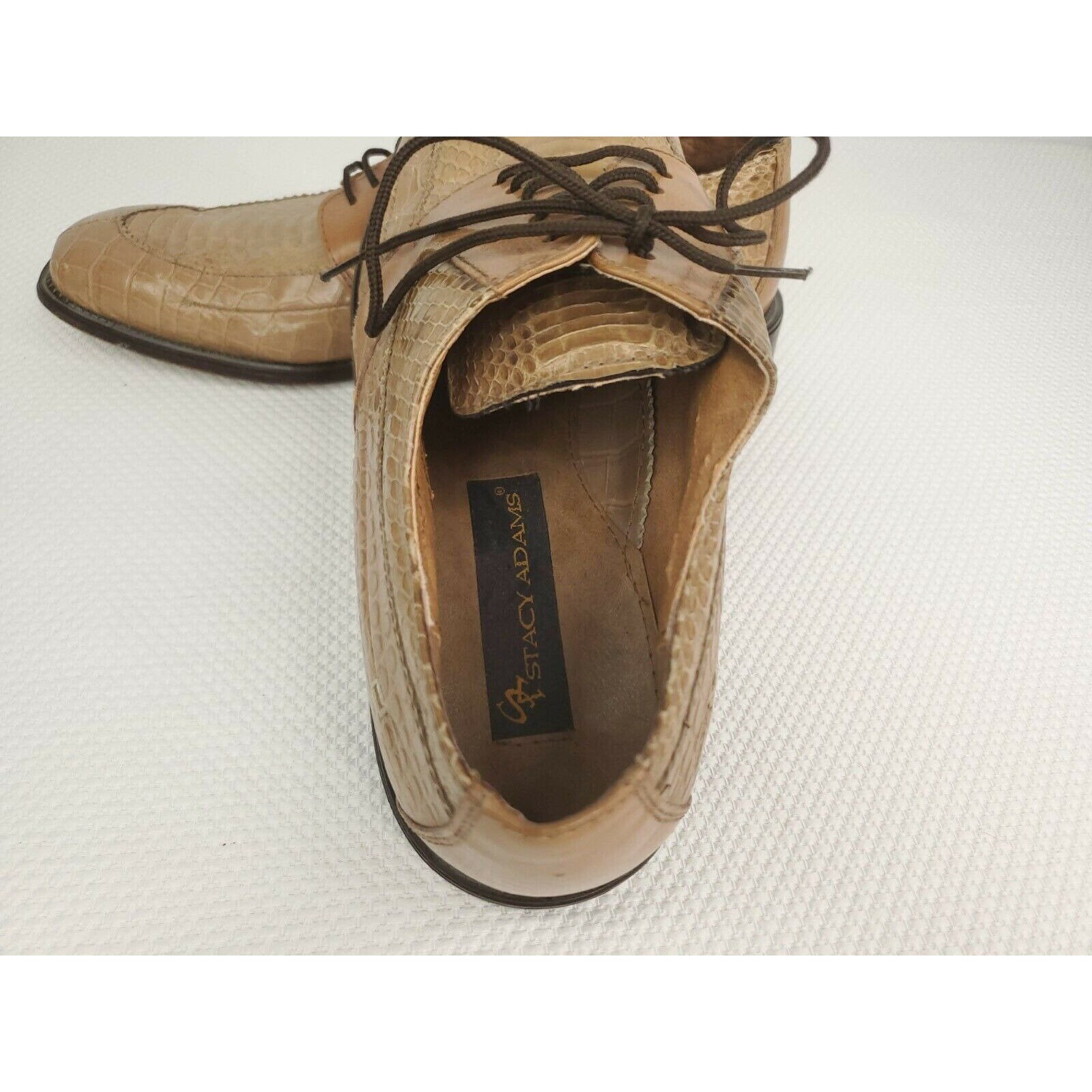 Vintage 90s Stacy Adams Genuine Snakeskin Lace up Men