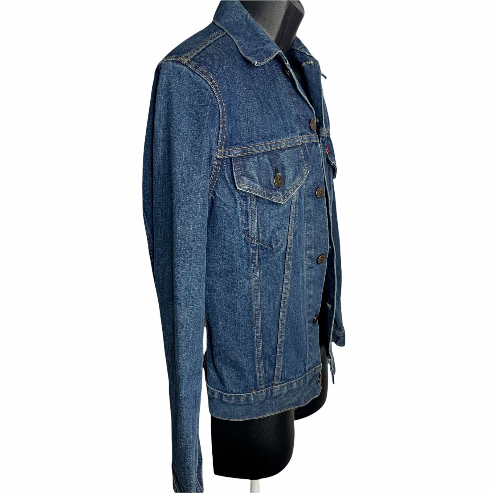 Vintage Levis Red Tab Trucker Jean Jacket 36 Med Wash Denim Made 