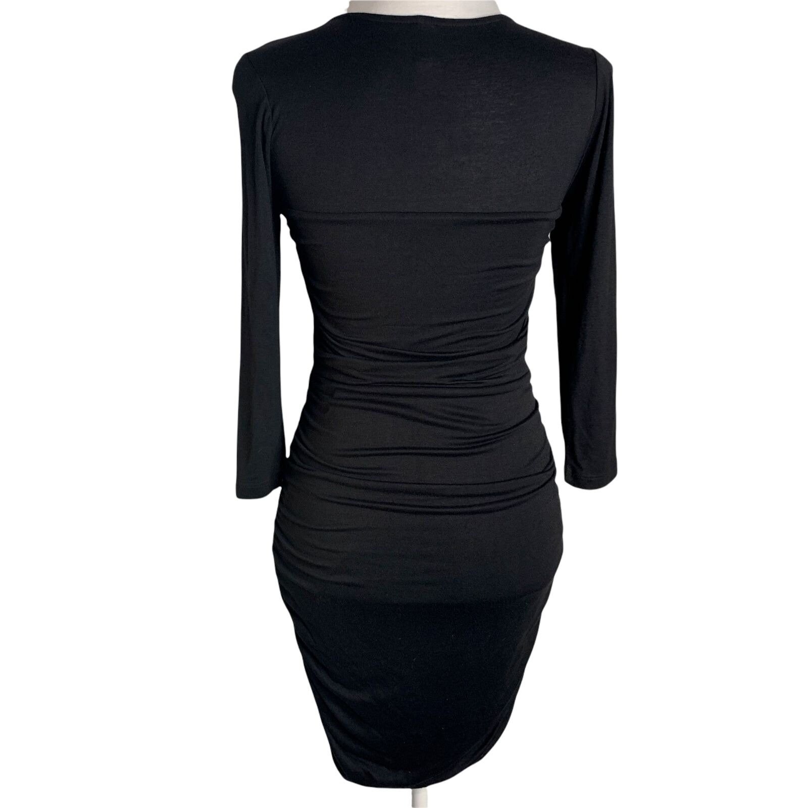 black 3 4 sleeve bodycon midi dress Plus Size Midi Dress 3/4 Sleeve Crew Neck