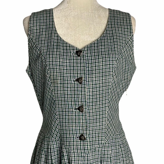 Vintage Isar Trachten German Dirndl Dress M Green… - image 1