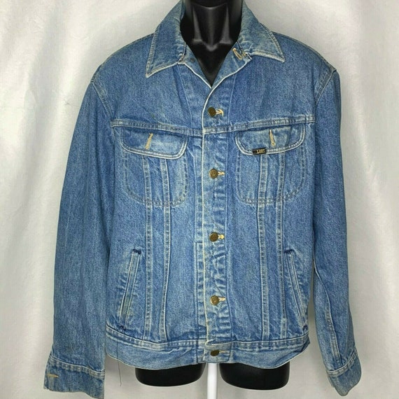 Vintage Lee Denim Jacket M Med Wash Pockets Butto… - image 3