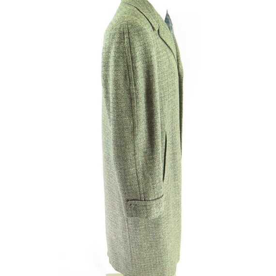 Vintage 50s Dundee Wool Over Coat 44 Gray Nubby F… - image 4
