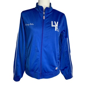 Vintage Soffe Las Vegas Social Club Track Jacket L Blue Full Zip Embroidered