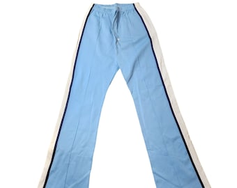 Vintage 80s Speedo Track Pants Mujer Talla M Azul Flare Pierna Nuevo Con Daños