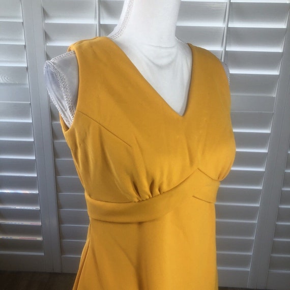 Vtg 70s Handmade Sleeveless Gold Mustard Yellow A… - image 7