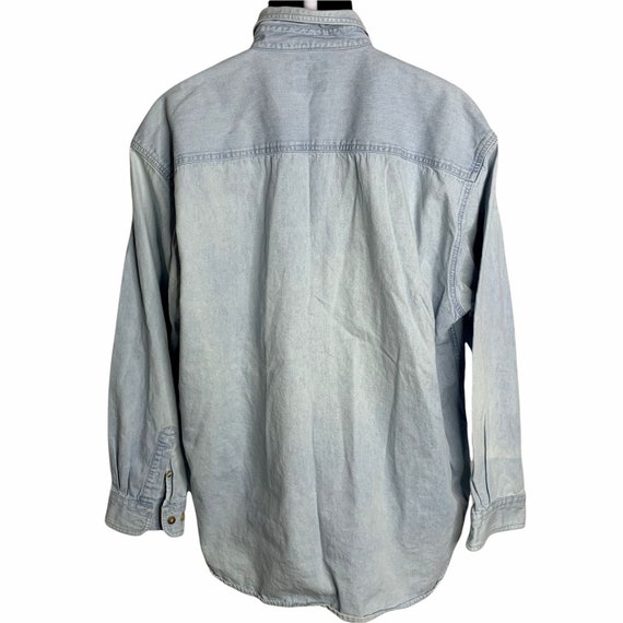 Vintage 90s Lee Florida Marlins Denim Shirt XL Li… - image 5