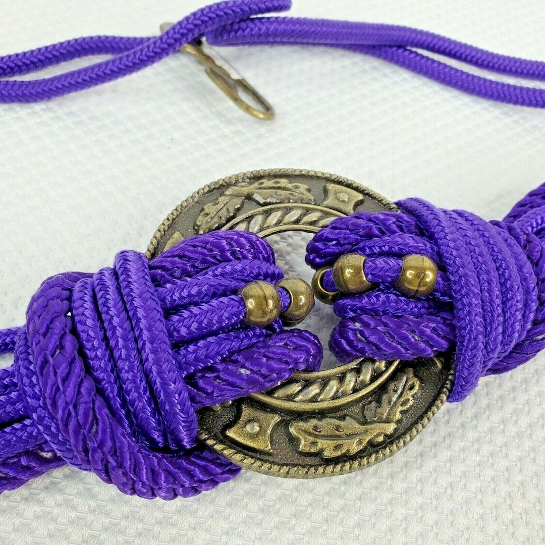 80s Thick Braided Belt in Royal Blue Purple Rope Mermaid 