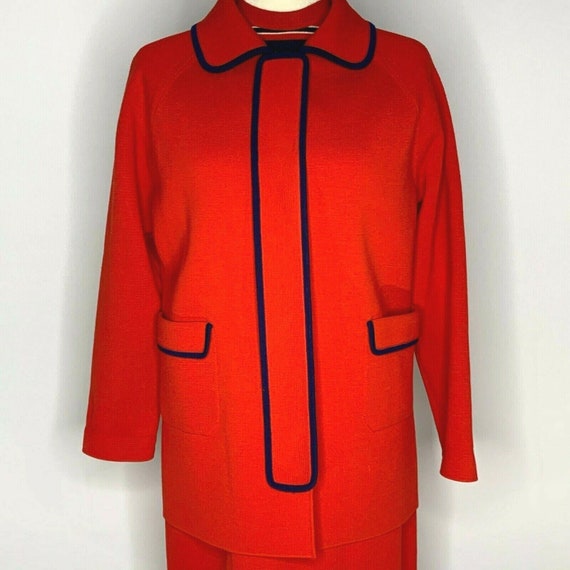 Vintage 60s Mod Dorce LeRoy Knitwear Set M Red Ja… - image 4